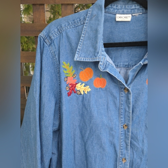 Vintage Fall Embroidered Button Up - Picture 2 of 9